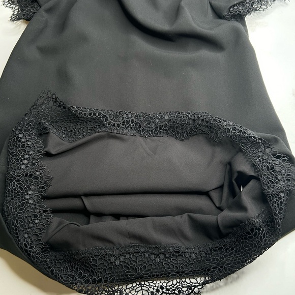 Banana Republic NWT Dress Black 10 Short Sleeve Eyelash Lace Trim Sheath Career - Picture 11 of 16